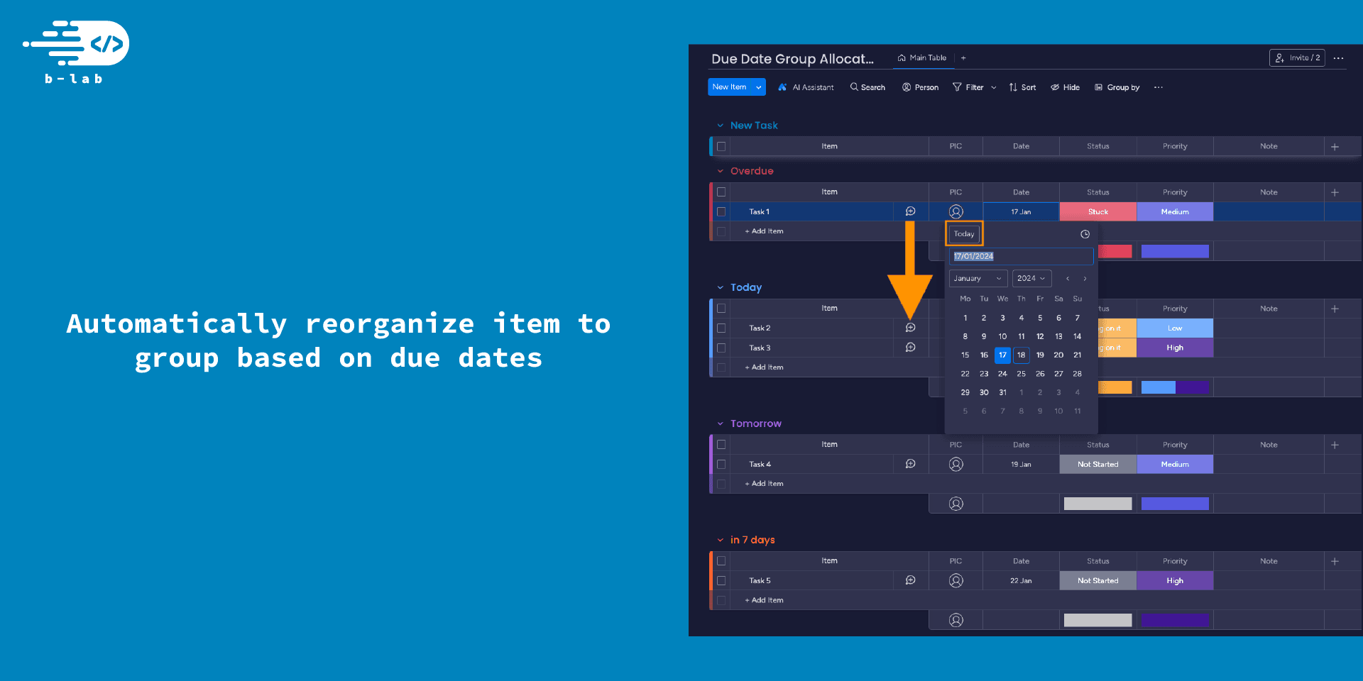 due-date-group-allocator Demo 2