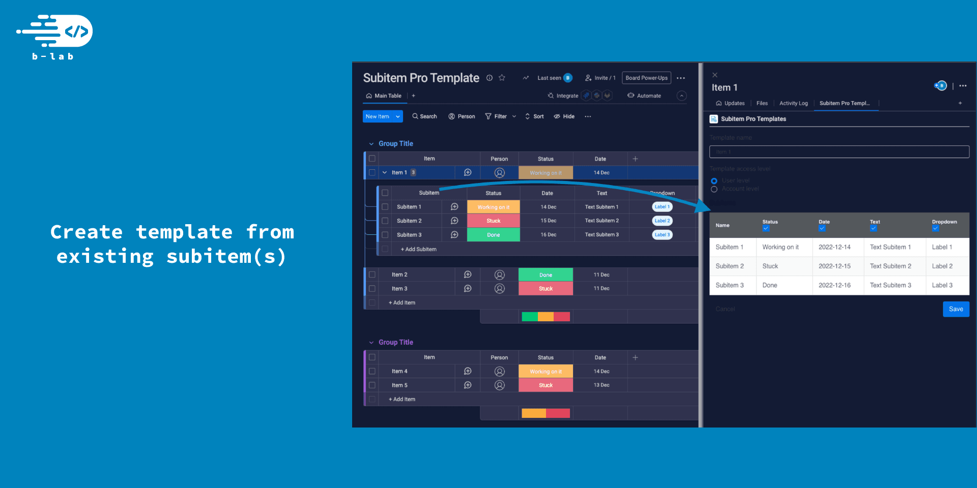 subitem-pro-templates Demo 2