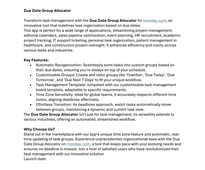 Due Date Group Allocator