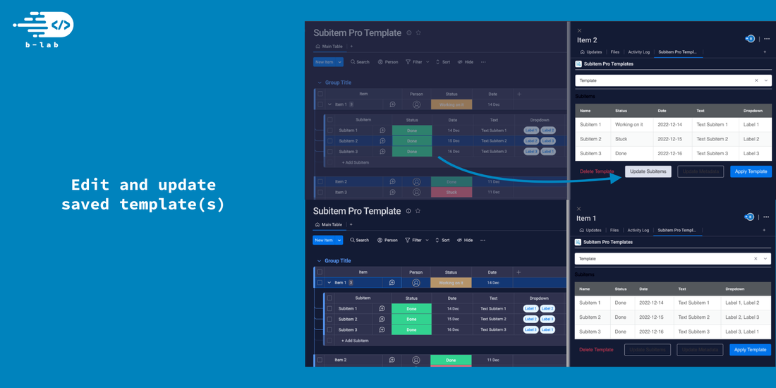 Subitem Pro Templates blab